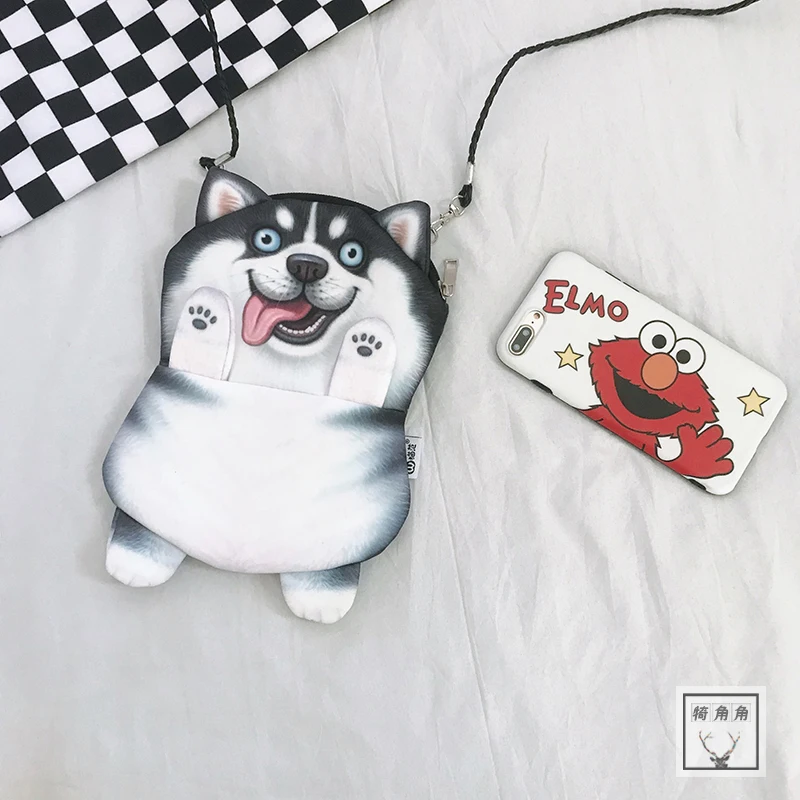 Candice guo, плюшевая игрушка, мягкая кукла, искусственная кожа, мультяшная собака, Хаски, Шиба, сумка через плечо, монета, посылка, подарок на день рождения для девочки, 1 шт