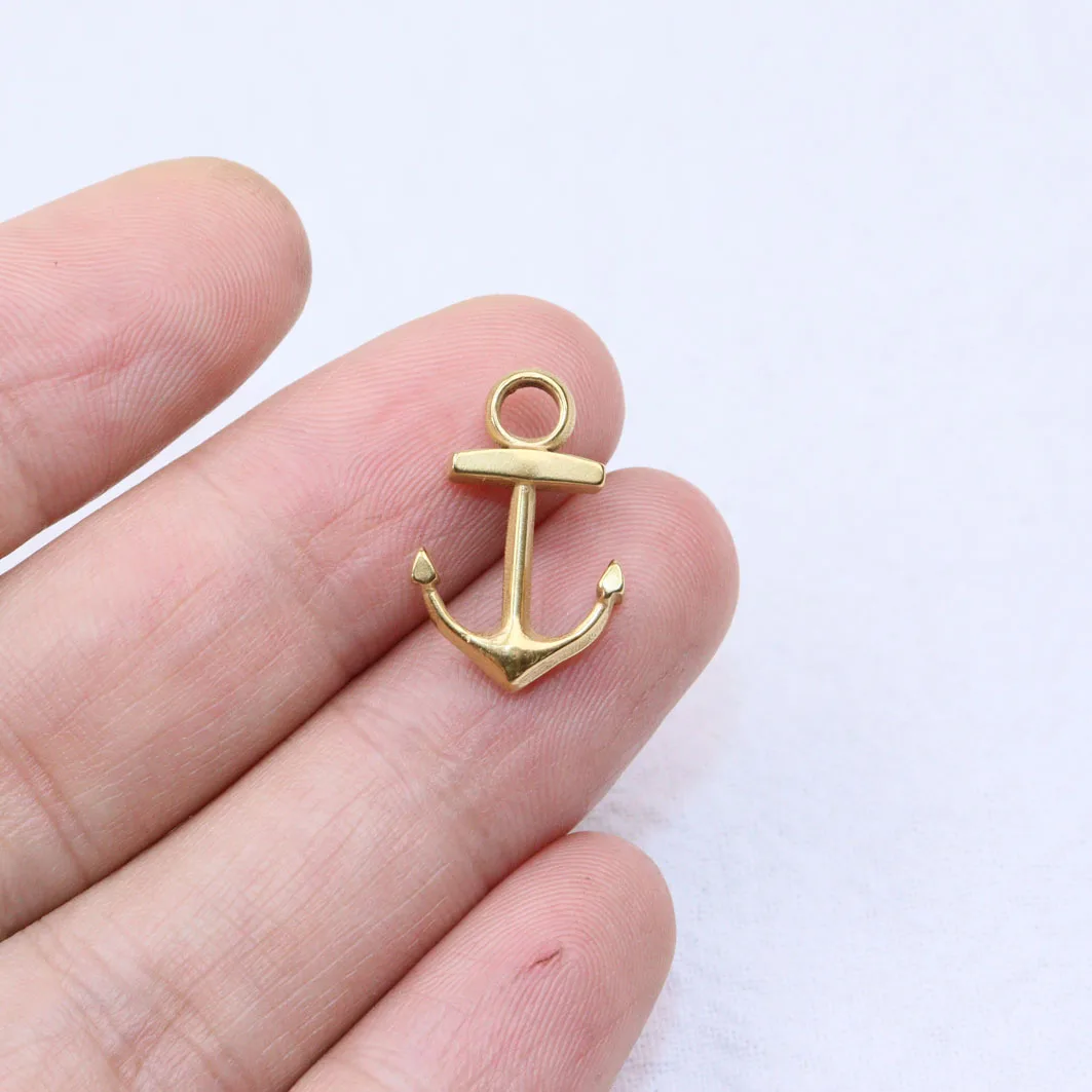 5pcs 20*13mm Wholesell 스테인레스 스틸 고품질 앵커 매력 펜던트 DIY 목걸이 귀걸이 팔찌 Unfading 2 색