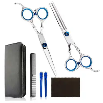 

7Pcs Professional Haircut Kit Hair Cutting Scissors Thinning Shears Comb Clips 2020