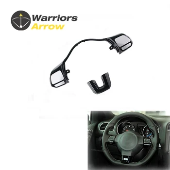 

For VW Golf MK6 GTI R20 Glossy Black Steering Wheel Switch Button Frame Trim