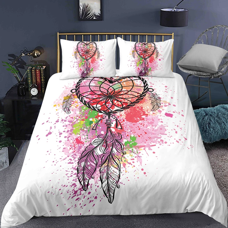Girl Dreamcatcher Bedding Set Luxury 2/3pcs Family Sets Twin Full Queen King Size Adult Child Duvert Cover | Дом и сад