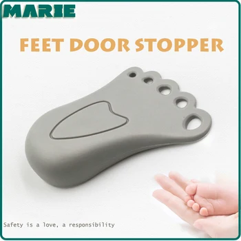 

MARIE Foot Shape Finger Safety Door Stopper Rubber Door Stopper Wall Protection Children Savor Block Guard Wedge Door Buffers