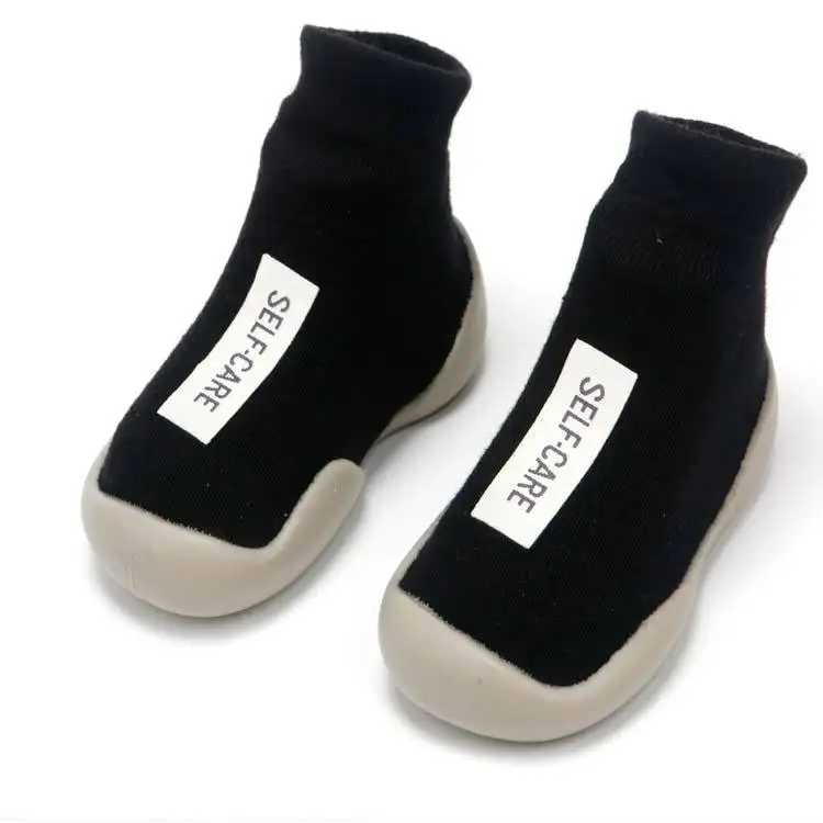 Black And White Spring And Autumn Single Model Waterproof Anti-slip Anti-Falling Infant Ankle Sock Baby Toddler Shoes Soft Botto