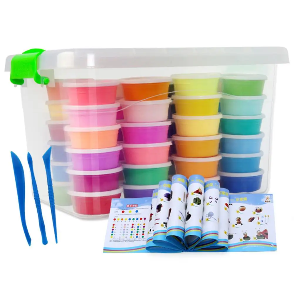 Kuulee Slime хрустальные игрушки 24 цвета светильник из глины мягкая модель DIY подарок для детей Снежный полимерный Пластилин комплект