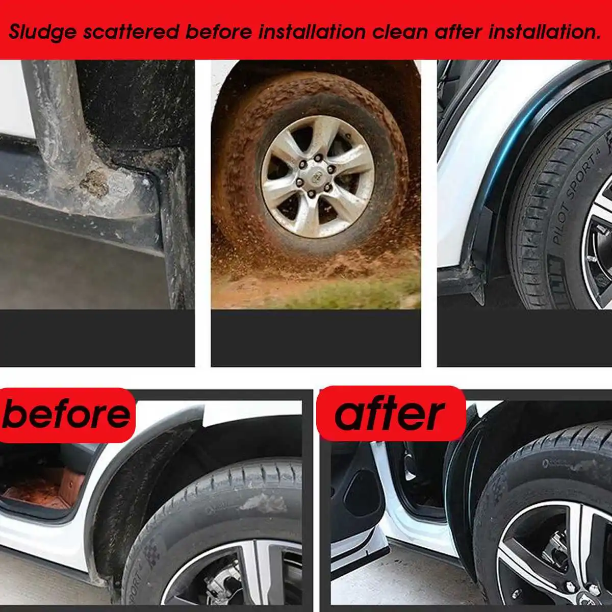 

Hot Sale 2pcs Car Rear Wheel Mud Flaps for Fender Rear Mudguards Mudflaps Tire Wheel for Fenders For Volvo XC60 2018-2019
