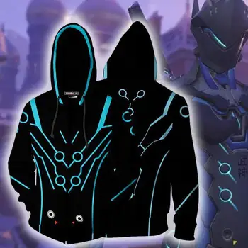 

New Overwatches Hooded Sweatshirts Genji DV.a Mercy Full Zip Thin Hoodies Cool Pullover Coat Jacket Cosplay Halloween Costume