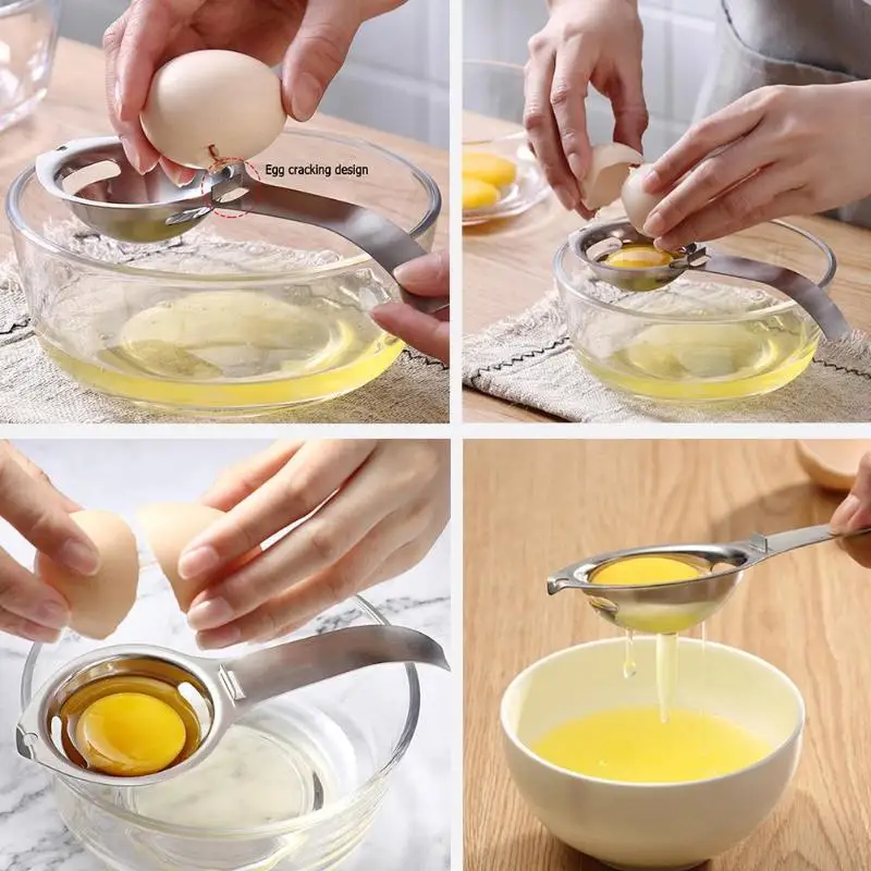 Нержавеющая сталь разделитель желтка яиц от практичный фильтр экстрактор Кухня Пособия по кулинарии аксессуары для ванной комнаты с яйцо трещин дизайн