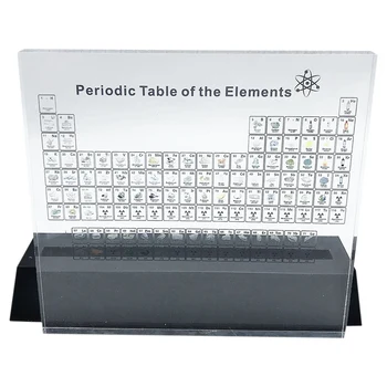 

HOT-Acrylic Periodic Desk Display with Real s Kids Teaching School Day Birthday Gifts Chemical s Display
