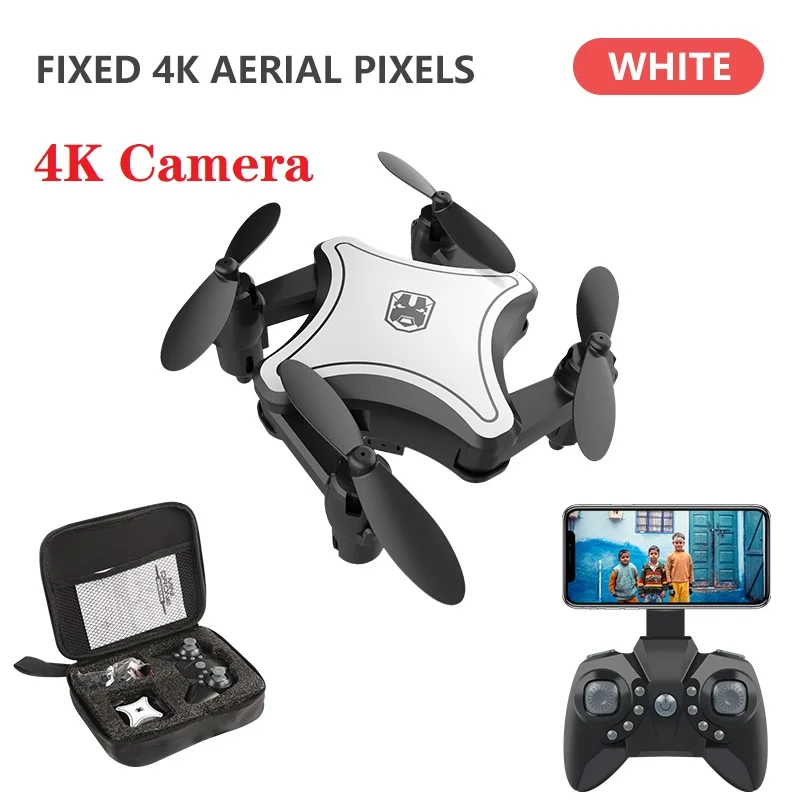 Willkey мини Дрон Квадрокоптер с HD складной 4K камера дроны один ключ возврат FPV следуем за мной RC вертолет Квадрокоптер игрушки - Цвет: White 4K Camera