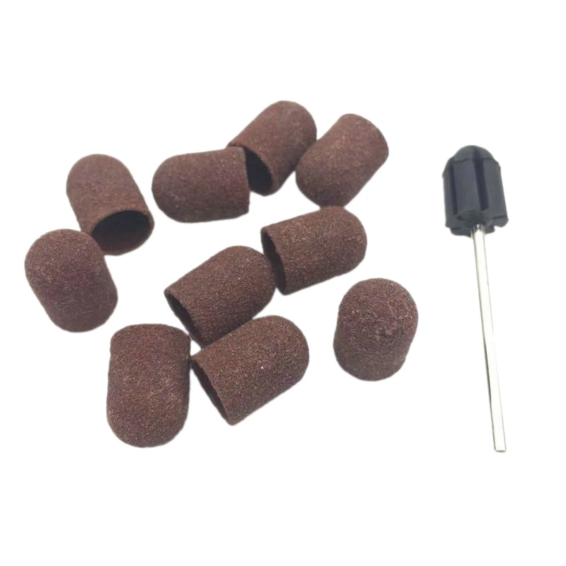 HTHL-10Pcs электрическое сверло для ногтей шлифовальные ленты колпачки Шлифовальные Ленты Сменные рукава Набор ногтей Электрическая Дрель аксессуары