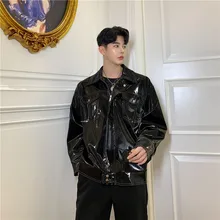 Мужская винтажная модная уличная хип-хоп панк Готическая куртка из искусственной кожи мужская новая кожаная куртка пальто классная верхняя одежда