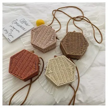 

Retro Straw Bag 2019 Summer New Korean Hand-woven Beach Bag Fashion Light Shoulder Messenger Female Bags Bolsos Mujer