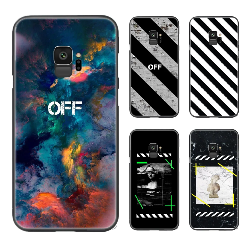 OFF trend черно-белый чехол для телефона Корпус Samsung Galaxy S 6 7 8 9 10 e 20 edge uitra Note plus черный