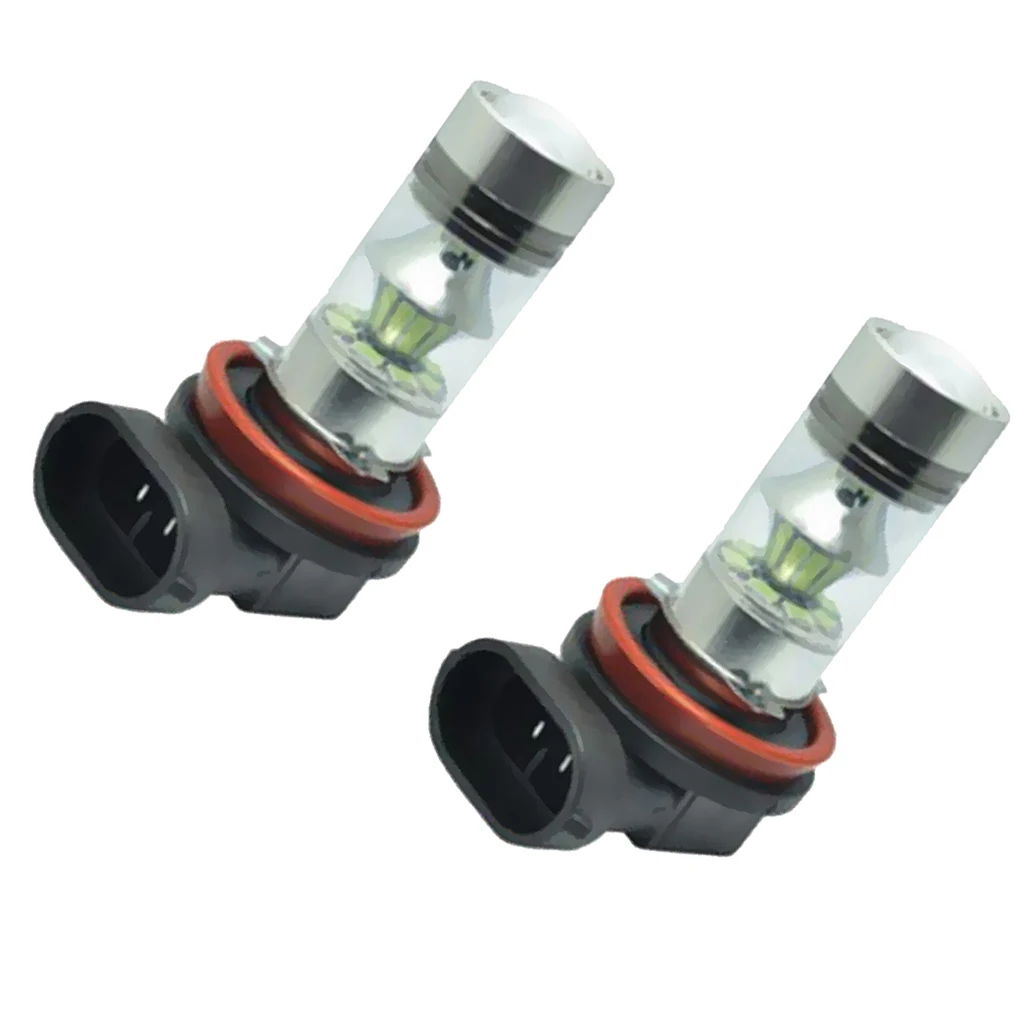 2 Piece H11 H8 100W LED 8000K ICE BLUE 2323 Projector Fog Driving Light Bulb