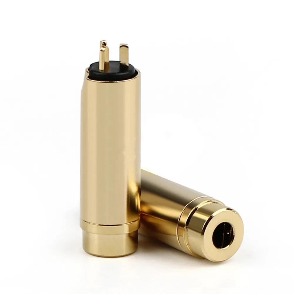 10PCS 2 5mm Jack 4 pole Headphone Plug Copper Gold Plated Audio Connector Tuning Fork Type Dual Contact 2 5 Female Adapter