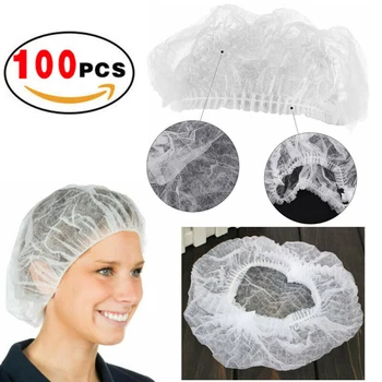 

Outdoor Universal Multipurpose 100PCS 21inch Disposable Hair Net Bouffant Cap Non-woven Head Cover Elastic