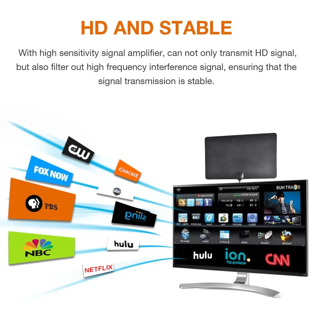Крытый ТВ для Усиления Сигнала Антенна усиленный цифровой ТВ антенна HD ТВ с усилителем сигнала ATSC HD кабель для DVB-T2 ТВ антенна