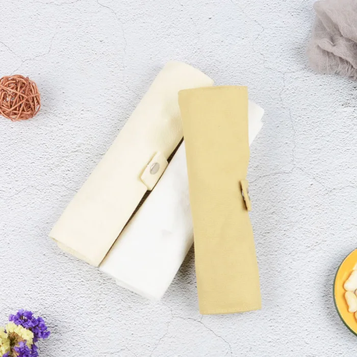 Набор столовых приборов портативный ручной работы деревянный мешок ткани Naturals Ложка Вилка палочки для еды MYDING