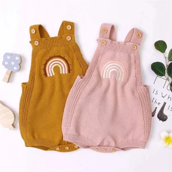 

Spring Sleeveless Bodysuits For Newborns Baby Girl Onesie Tops Cotton Knitted Baby Boy Coveralls Infant Kids Jumpsuits Clothes