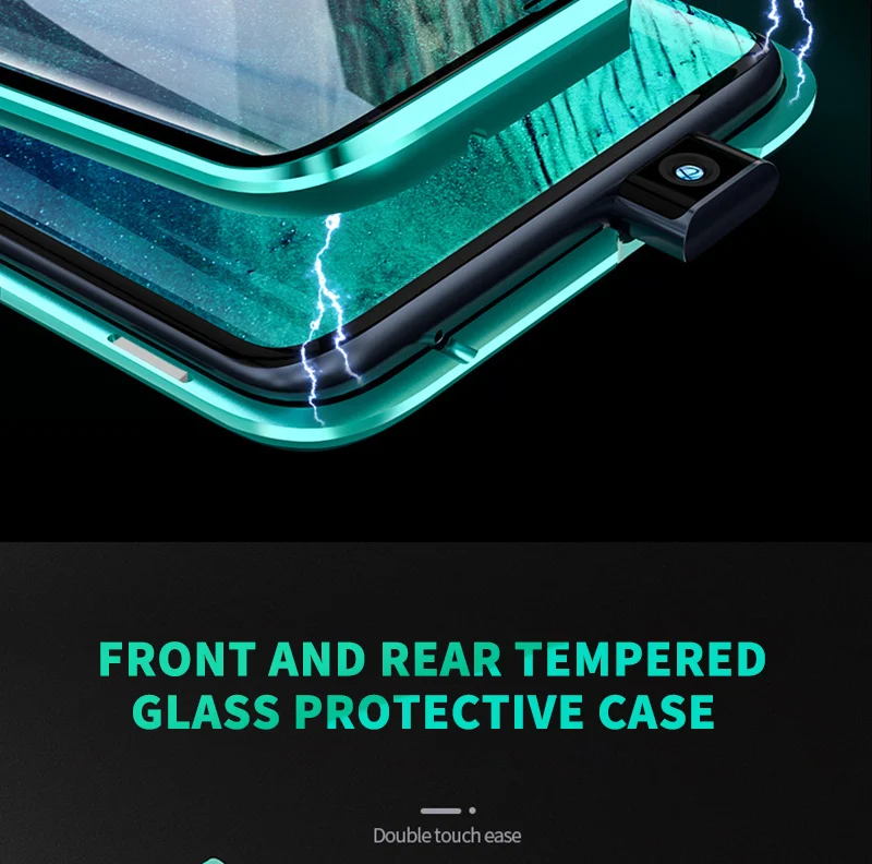 Luxury Full Cover Magnetic Metal Case For Oneplus 7Pro 6 6T Tempered Glass Case Cover For Oneplus 6T 7 7Pro Case Protection Capa