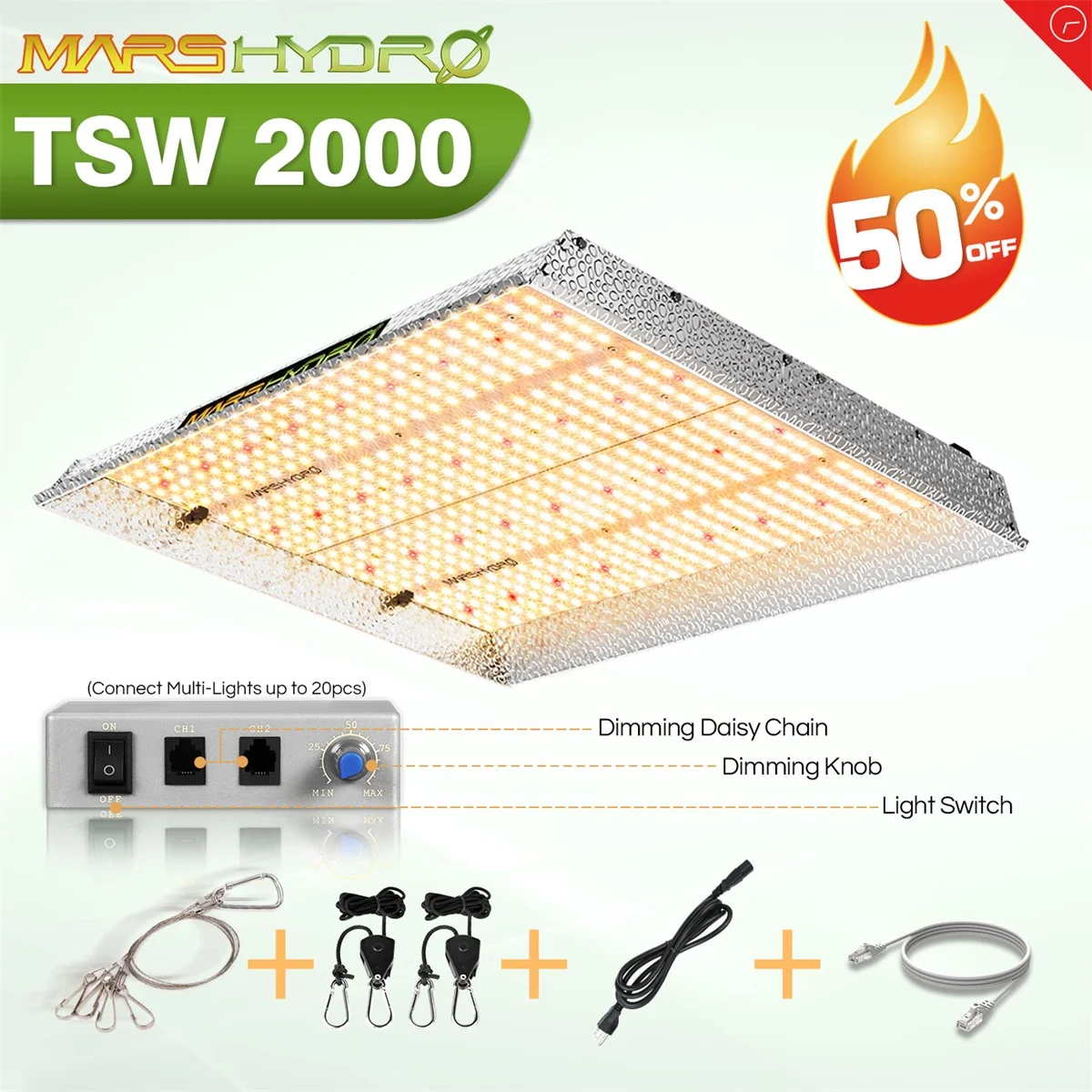 Mars Hydro TSW 2000W  300W Led Grow Light 684 Leds Full Spectrum Quantum Board Phytolamp Hydroponic System for Indoor Plants