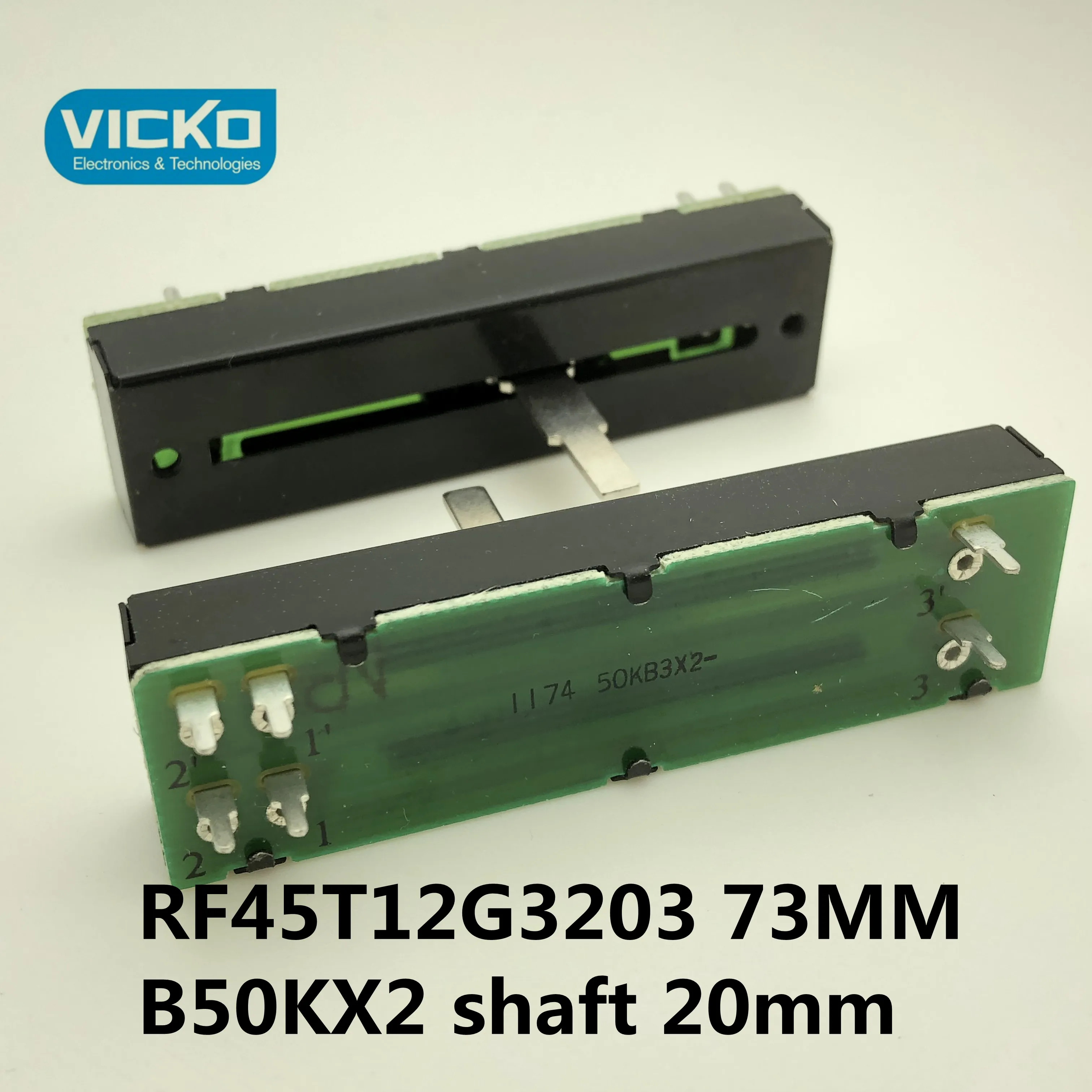 [VK] FD RF45T12G3203 73 мм поездки 45 мм 50KBX2 прямые направляющие Тип смеситель раздвижной потенциометр B50K* 2 B50KX2 переключатель шалф 20 мм