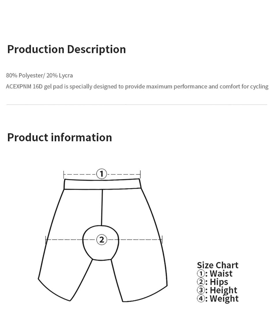 ACEXPNM Мужское нижнее белье для велоспорта, шорты для горного велосипеда, Спортивное нижнее белье для езды на велосипеде, компрессионные колготки, шорты с подкладкой 16D