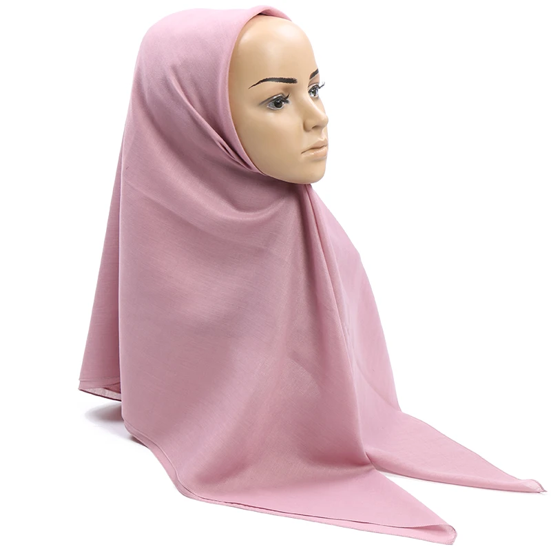 110*110cm Square Hijabs Solid Color Scarf Muslim Head Wraps - Main Image