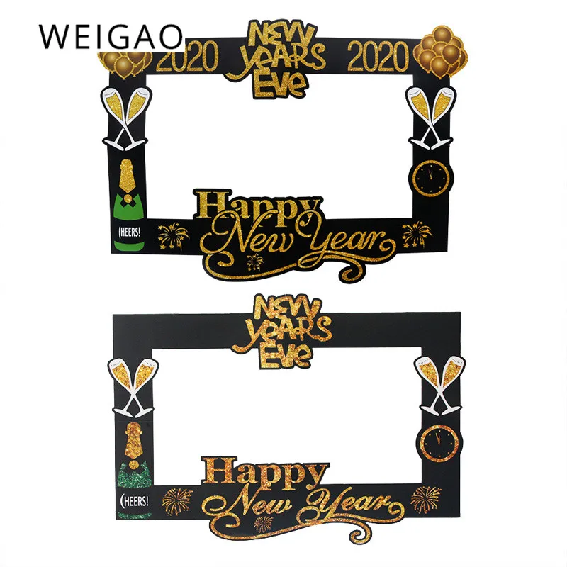 

WEIGAO2020 Happy New Year Photo Booth Props Xmas Party Decoration Photo Frame Happy New Year Eve Party Supplies Photobooth Props