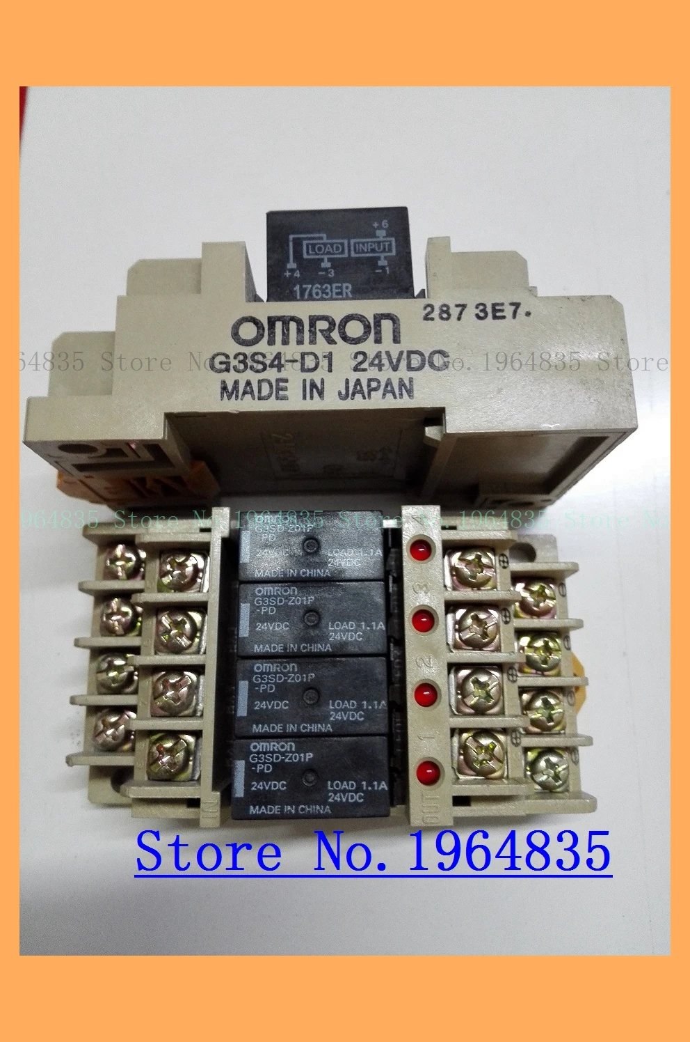 

Relay base G3S4-D1-24VDC and 4 pcs Relay
