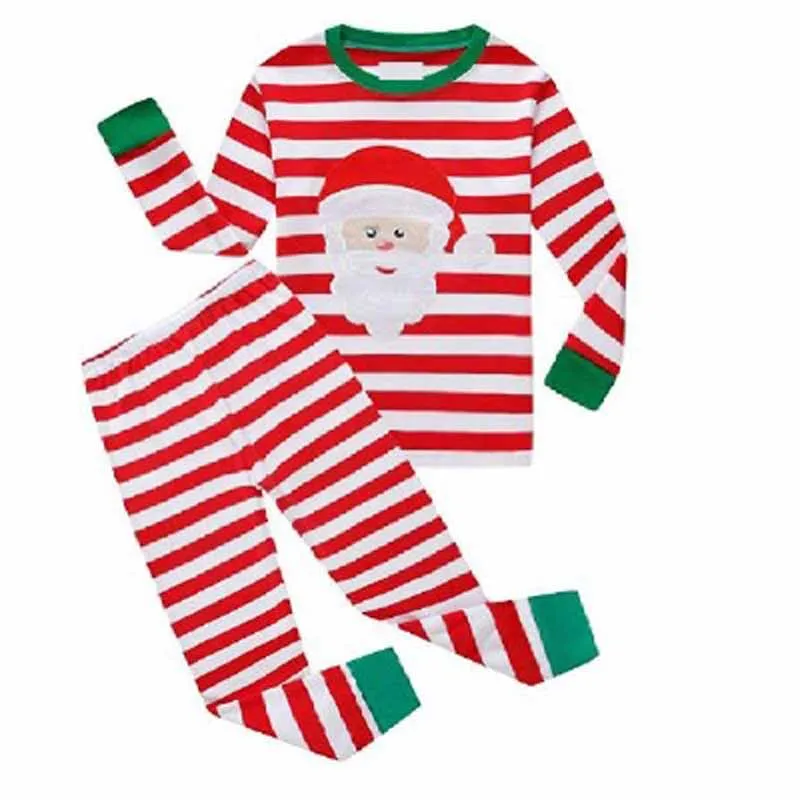 SAILEROAD Children Pajamas Christmas Santa Claus with Hello Pyjamas Set Kids Boys Nightwear Cotton Long Sleeve Sleepwear Suit pajama sets couple	