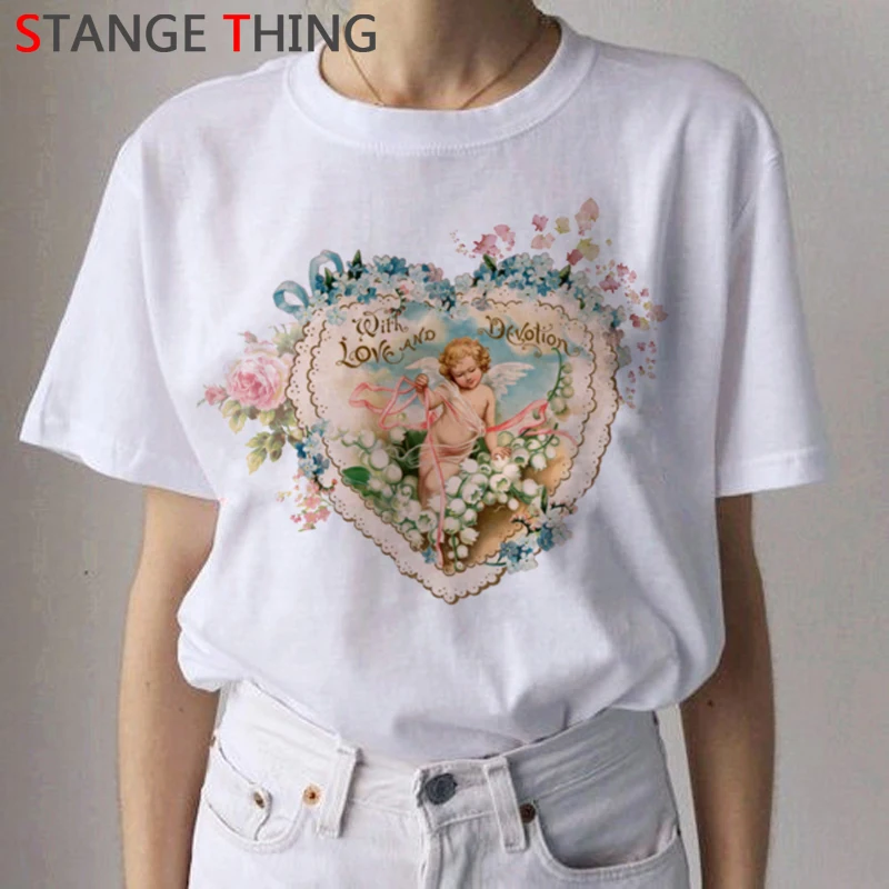 Angel Harajuku эстетические футболки для женщин Ullzang Grunge Винтажная Футболка модная забавная футболка с героями мультфильмов корейский стиль футболки женские - Цвет: 9924