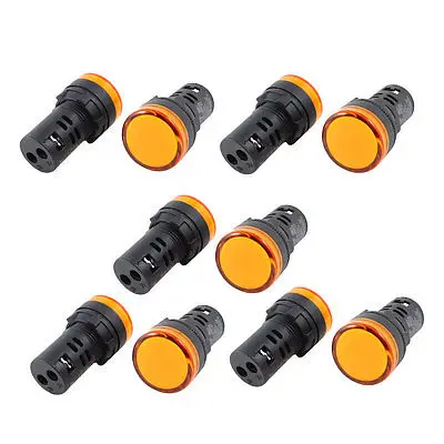 

10Pcs AC380V Energy Saving Yellow LED Indicator Pilot Signal Light Lamp