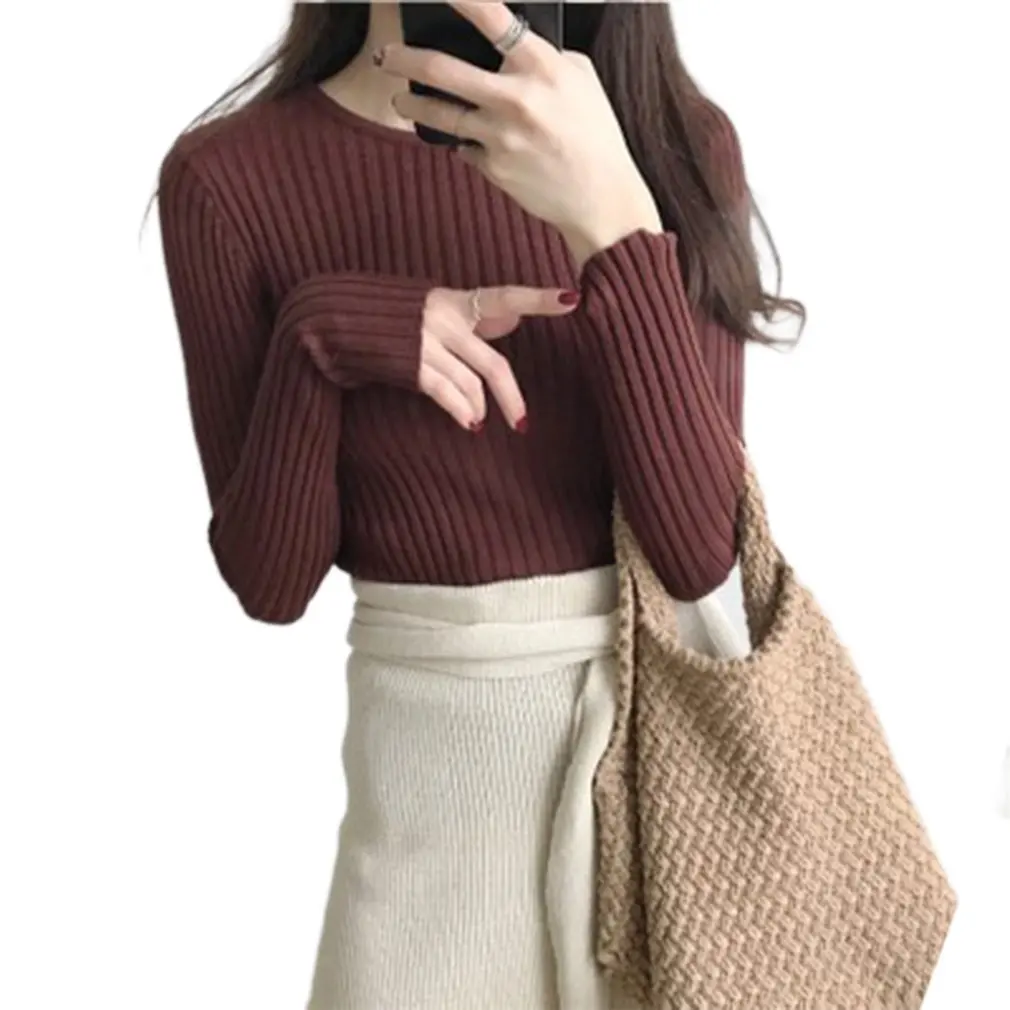 

Knitting Sweater and Jumper Turtleneck Tops Pullovers Casual Sweaters Womens Long Sleeve All-match Elastic Sweater
