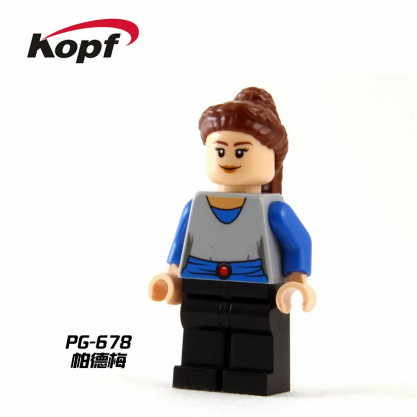 Одиночная строительных блоков Luke Skywalker Padme Naberrie Princess Leia Qui-Gon Jinn модель кирпичики игрушки подарок для детей PG8028 - Цвет: PG678 Without Box