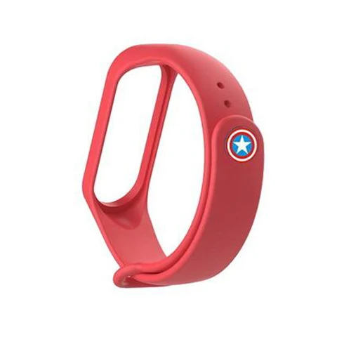 Buckle and Strap Браслет Marvel The Avengers с металлической кнопкой для Xiaomi Mi Band 4 3 умный Браслет miband Силиконовый браслет с пряжкой - Цвет: Buckle and Strap