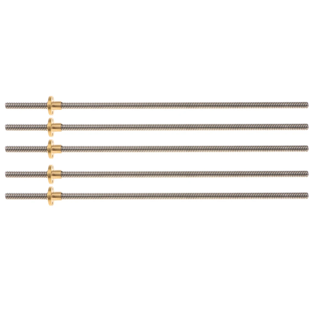 5xStainless T8 L345mm 8 мм пусковой свинцовый винт+ анти-люфт гайка для 3D-принтера