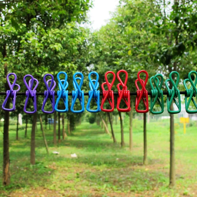 Kültéri Kemping Rugalmas Szárítókötél Utazás Kényelmes Ruhákkal Zokni Klipekkel Kötélen Elasztikus Kötél Tartós Piros - Image 6