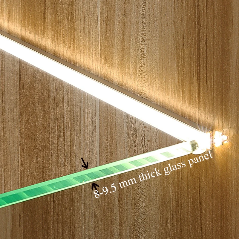 Tanie 8-9.5mm szafka LED warstwa światła szklana półka szyna lampa mocowana