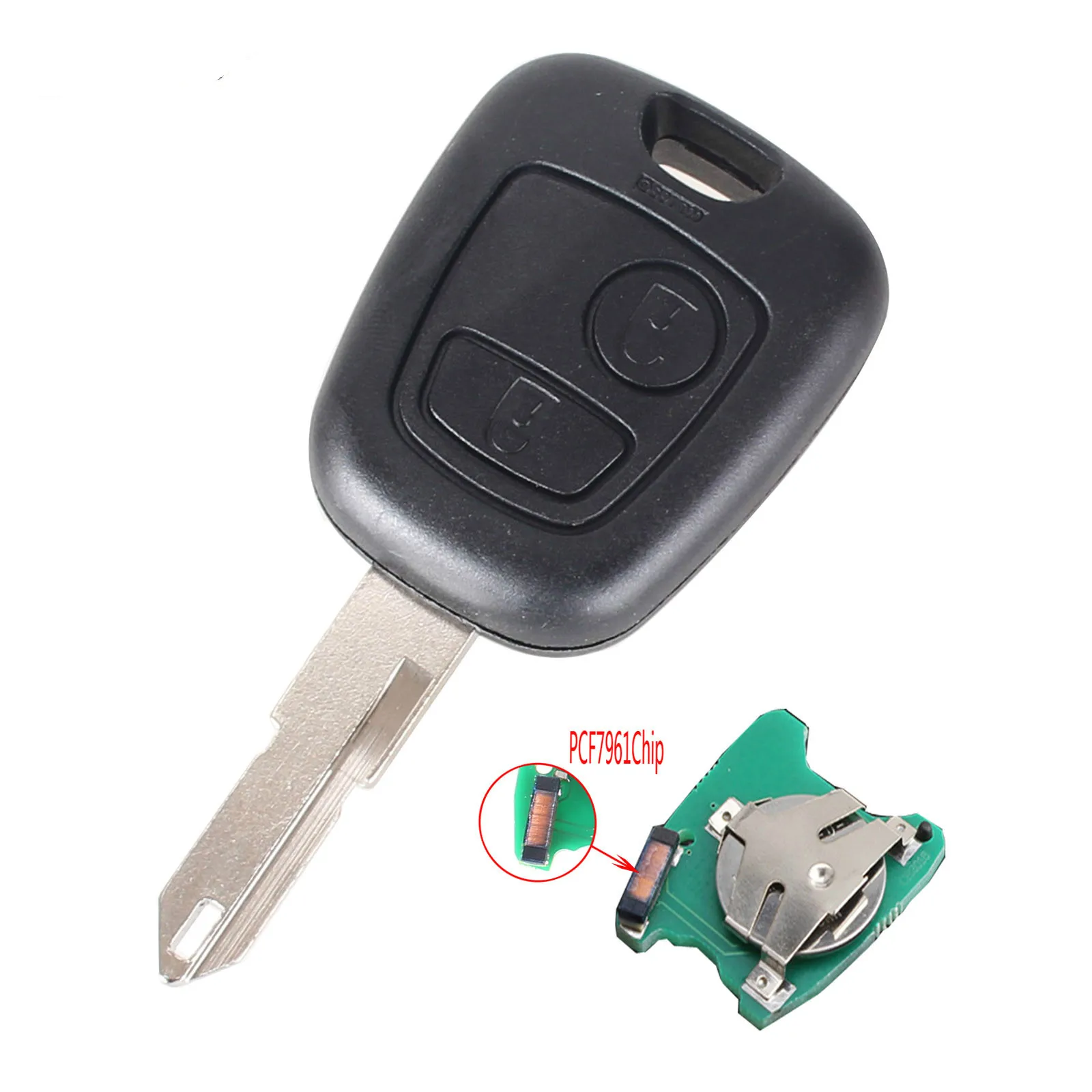 KEYYOU 2 кнопки спросить дистанционного брелок контроллер для PEUGEOT 206 307 партнер Citroen C1 C3 433 МГц с PCF7961 чипа - Количество кнопок: 2 Кнопки
