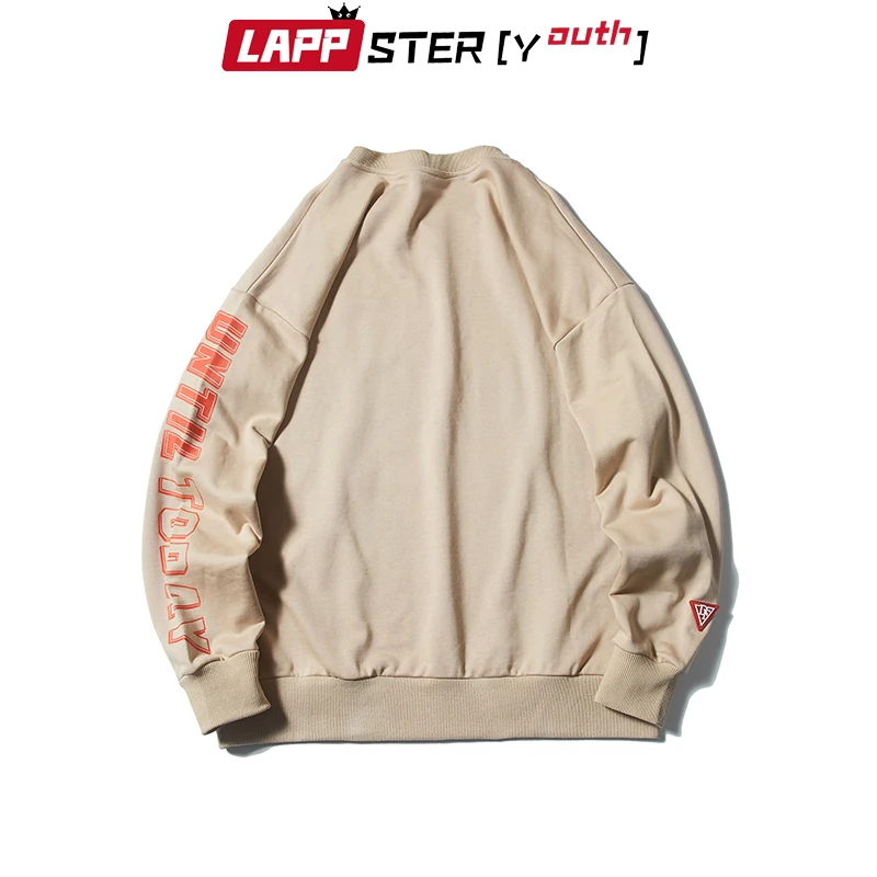 LAPPSTER Harajuku толстовки оверсайз осень Мужская корейская мода уличная хип хоп повседневные свободные толстовки