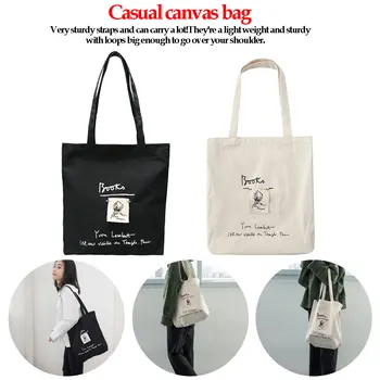 

Women Shopping Bag Ladies Canvas Letter Shopping Bags Girls Totes Beach Bags Girls School Bags