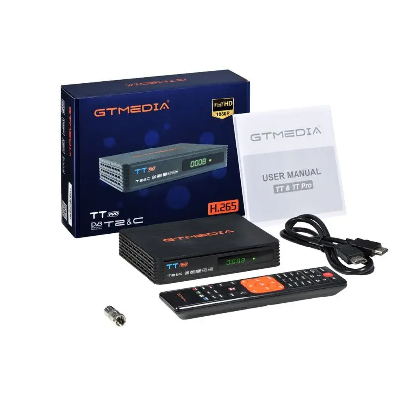 GTMEDIA DVB-C DVB-T2/T тюнер ТВ комбо эфирный приемник H.265+ антенна