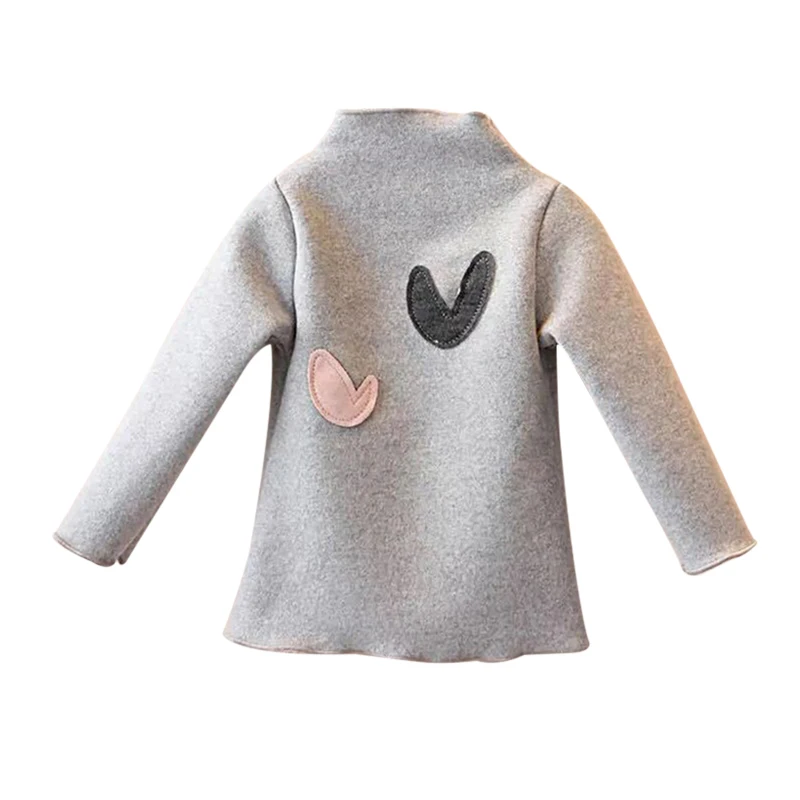 Осенняя одежда для маленьких девочек; плотные свитера с сердечками; Повседневная Блузка для малышей; Верхняя одежда с длинными рукавами