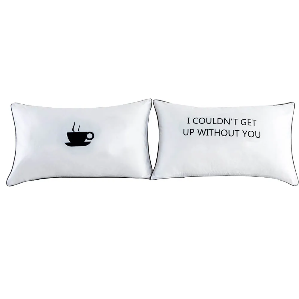 Double Bed Pillowcases Rectangle Pillow Case Couple Wedding Bed Home Living Room Decorative Pillow Covers