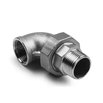 

1" Male to Female BSP Thread 304 Stainless Steel Live Joint Elbow Coupling Union Connector Pipe Fitting for Tube Connection