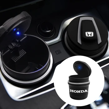 

Car Ashtray LED Light Smokeless Auto Ashtray Flame Retardant Cigarette Holder Box For Honda Civic Varadero Xl1000 Xadv 750 Forza