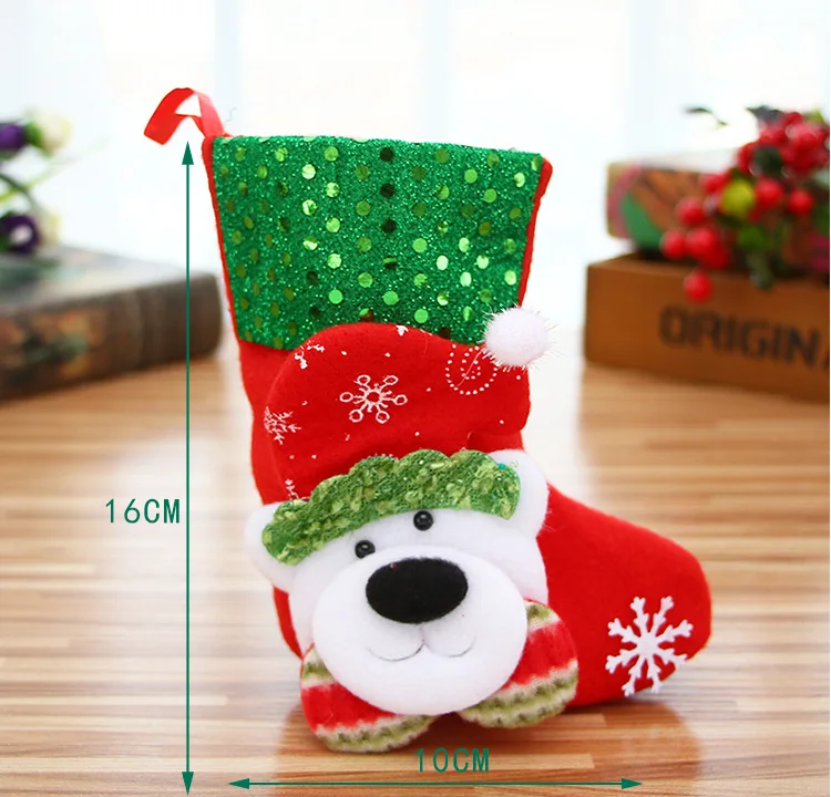 С блестками с Сантой Клаус снеговика в виде рождественских чулков Xmas Tree Висячие