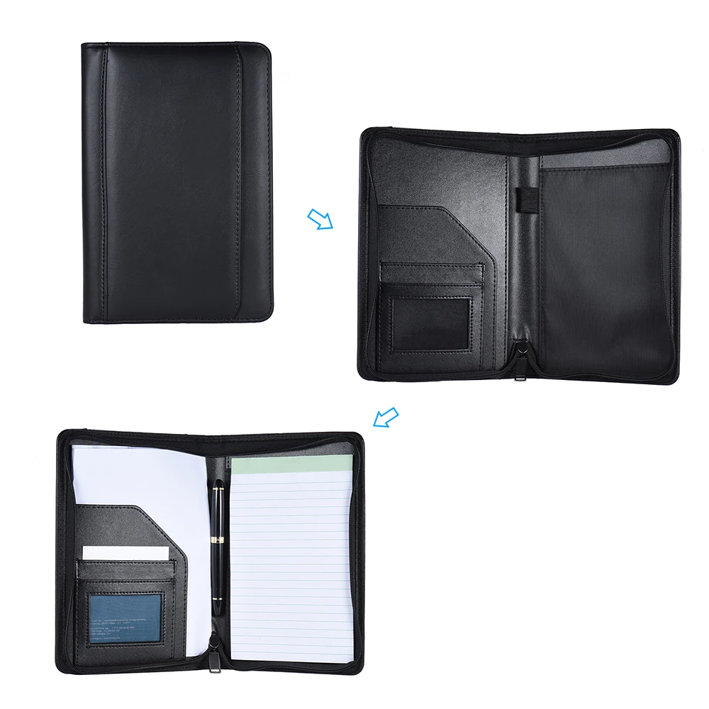 Портативный бизнес-портфель, папка, чехол для документов, органайзер A5 из искусственной кожи, бизнес-держатель для карт, блокнот для заметок