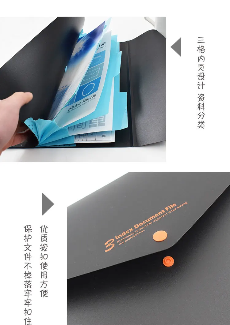 File Holder Korean-style Multilayer Folder A4 Students File Holder Plastic Paper Bag Package Currently Available Wholesale